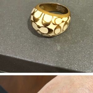 Authentic Coach Dome Gold Ring